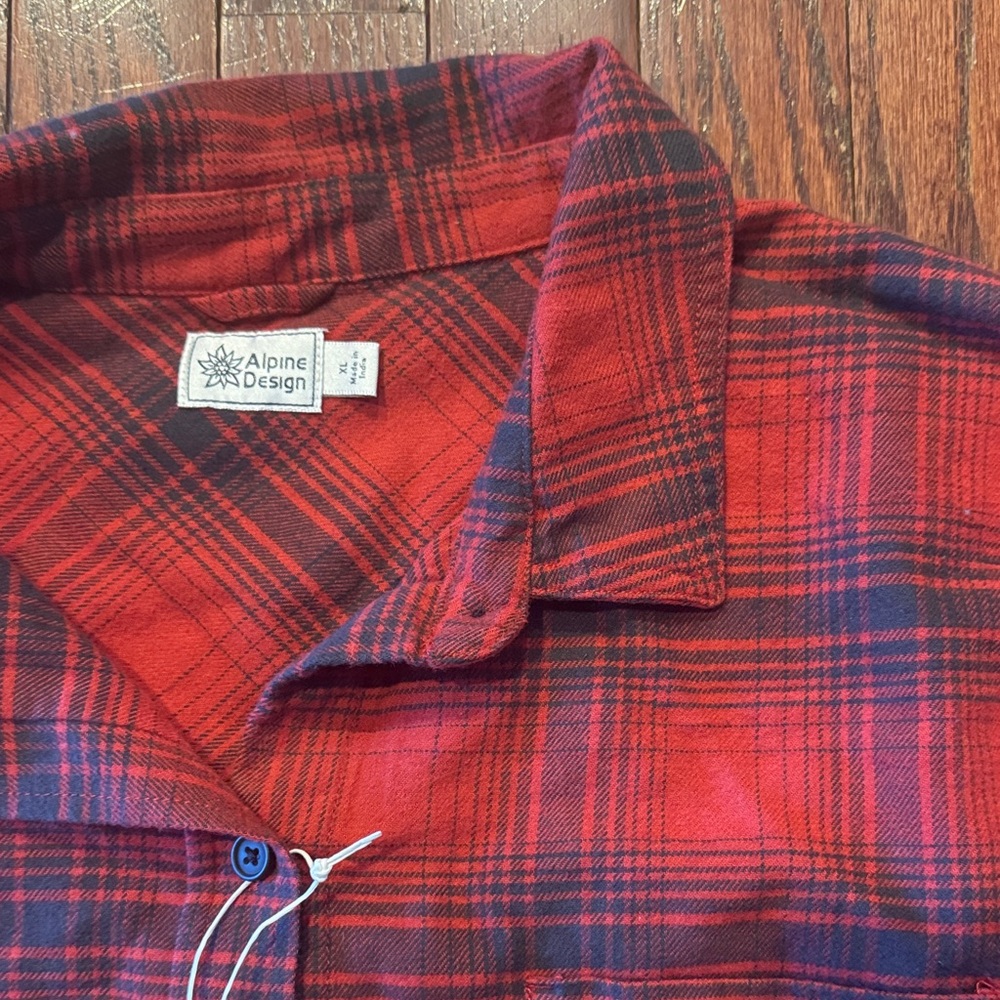 Alpine Design Red Plaid Button Down Shirt - Picture 2 of 3